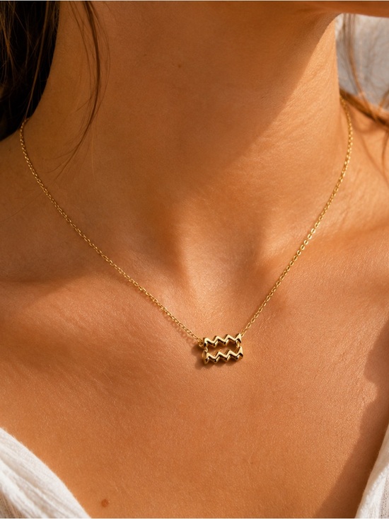 The Unbranded Brand Jewelry - Aquarius Zodiac Gold Necklace for Women